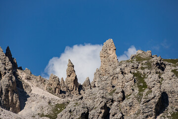 View of the Dolomites from Gardena Pass, South Tyrol, Italy