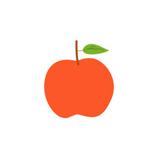 Apple.
Natural ripe healthy fruit. Summer. Flat style. Vector graphics. Isolated on white background.