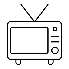 Vector Television Outline Icon Design