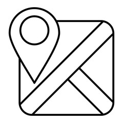 Vector Map Outline Icon Design