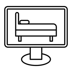 Vector Hotel Booking Outline Icon Design