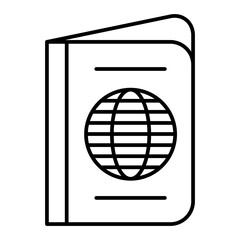 Vector Passport Outline Icon Design