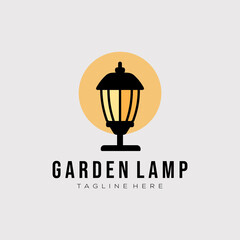 gardening lamp unique isolated logo template vector illustration design. simple modern lamp, light, bulb, interior logo concept