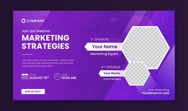 Marketing strategies webinar banner template