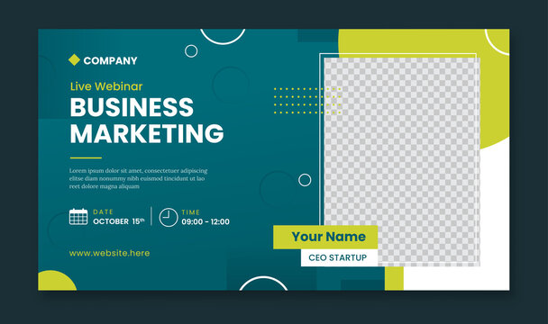 Business marketing webinar banner template