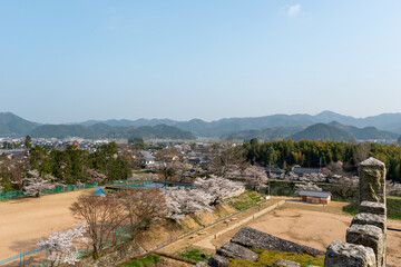 View of Tamba-Sasayama city from Sasayama-jo castle in Hyogo, Japan