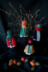 4 handmade traditional Slavic dolls  composition