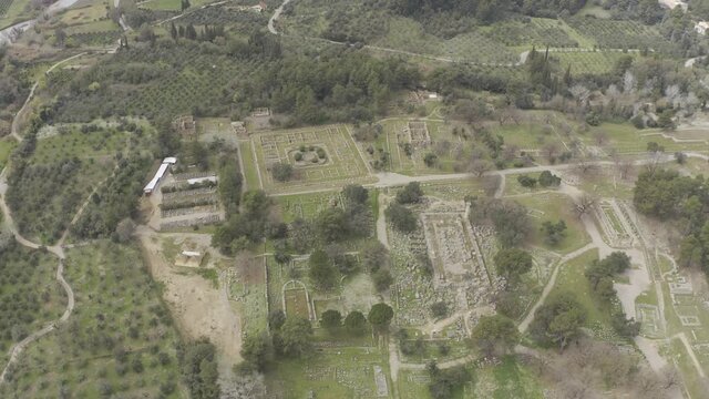 Aerial, Ancient Olympia, Peloponnes, Greece