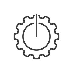 Engranaje con símbolo start con lineas de color gris