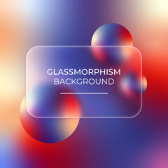 Glassmorphism. Abstract background. Design template of flyer, banner, cover, poster. Vector.