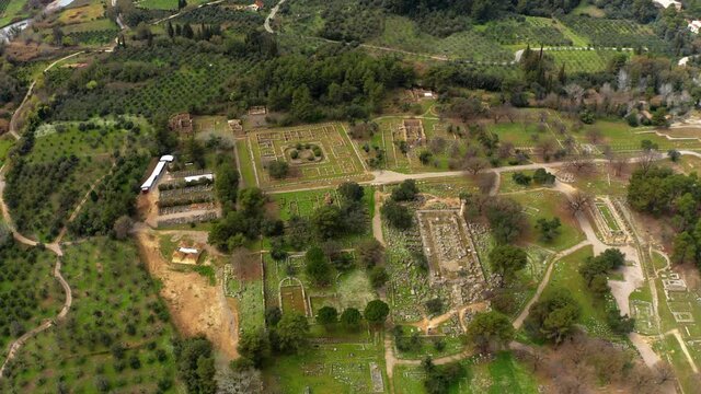 Aerial, Ancient Olympia, Peloponnes, Greece