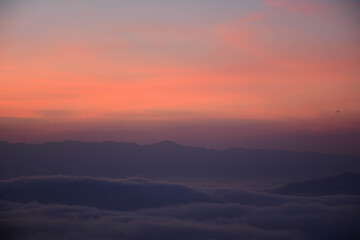 Fototapeta na wymiar Sunset In The Mountains, Chiang Rai