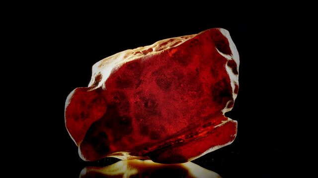 Precious matt terracotta amber stone with grey elements