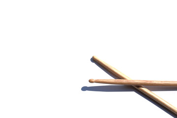 Drum sticks on white background