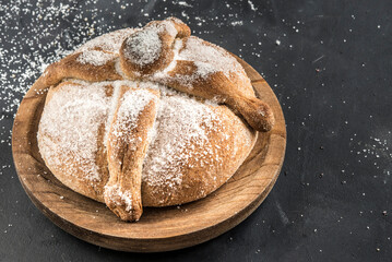 Pan de muerto black background