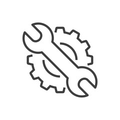 Engranaje con herramienta llave con lineas en color gris