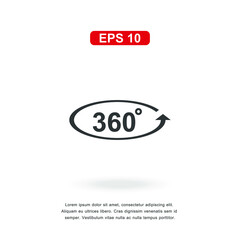 web icon Angel 360 degree sign isolated on white background. Simple vector illustration.
