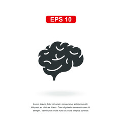 web icon brain sign isolated on white background. Simple vector illustration.