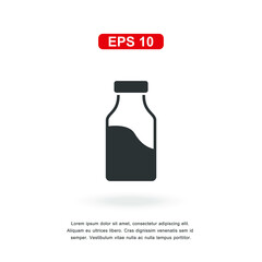 web icon milk bottle sign isolated on white background. Simple vector illustration.