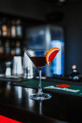 martini glass with olives