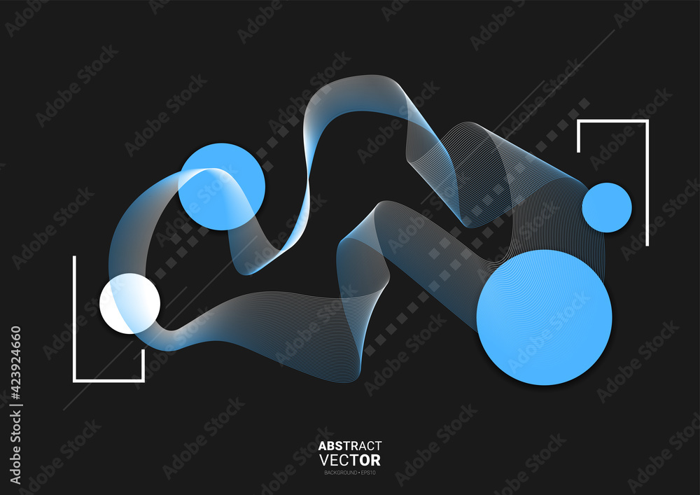 Aufkleber abstract background with dynamic linear waves. vector illustration in flat minimalistic style