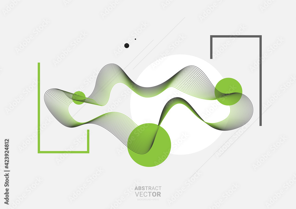 Poster abstract background with dynamic linear waves. vector illustration in flat minimalistic style
