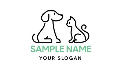 Vet Icon. Vector isolated vet icon with a dog and a cat