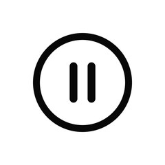 Pause icon vector. Player button sign