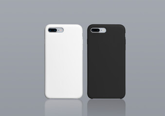 Black and white phone cases mock up