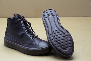 Fashionable women's or children's shoes, shoes or sneakers. Comfortable city shoes for children and adults. High quality photo