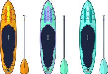 SUP board. Swimming board. Swimming paddles.