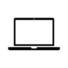 ノートパソコン、ラップトップ、コンピュータのアイコン（シルエット）