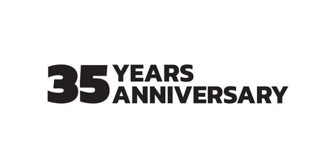35 years anniversary logo. 35th birthday icon or badge design. Vector illustration.