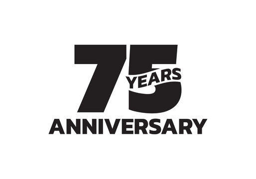 75 years anniversary logo. 75th birthday icon or badge design. Vector illustration.
