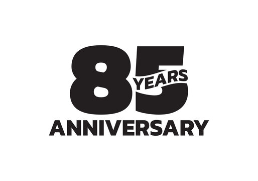 85 years anniversary logo. 85th birthday icon or badge design. Vector illustration.