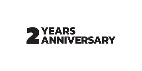 2 year anniversary logo design. Second birthday celebration icon or badge. Vector illustration.