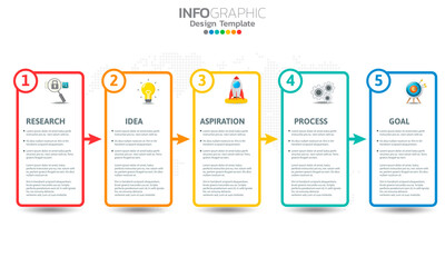 Business infographic elements with 4 options or steps.