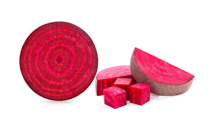Beetroot slices isolated on white