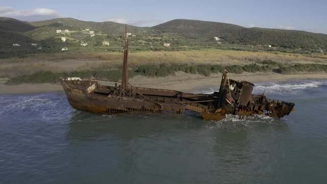 Aerial, Dimitrios Shipwreck, Peloponnes, Greece