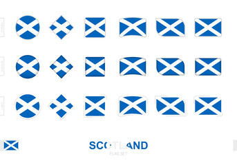 Scotland flag set, simple flags of Scotland with three different effects.