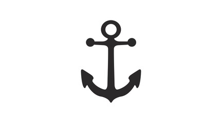 Anchor Icon. Black and white isolated illustration of an icon