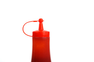 A bottle of chili sauce isolated on white background