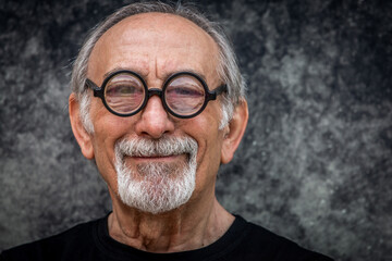 Eccentric senior man portrait