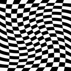 Wavy Checkered Race Flag 10x10. Race Flag Wave Pattern. Wavy Simple Race Flag Pattern.