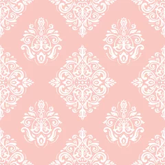 Gordijnen Classic Seamless Pink and White Pattern © Fine Art Studio