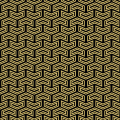 Geometric Seamless Black and Golden Pattern