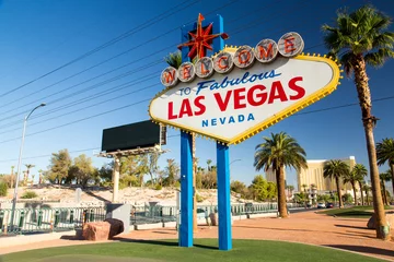 Foto auf Acrylglas Antireflex Schild „Welcome to Fabulous Las Vegas“. © Alessandro Lai