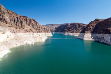 Hoover Dam on the border between Nevada and Arizona