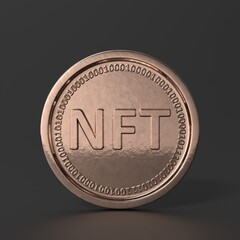 NFT. Non-fungible token.  Blockchain coins. Crypto art concept. 