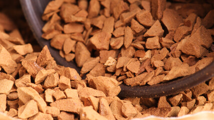 yummy coffee grains macro photo
